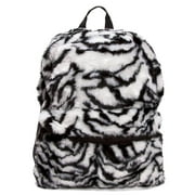 Faux Fur Animal Print Backpack - Leopard