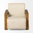 thumbnail image 2 of Sovereign II Cream Fabric Seat and Brown Wooden Frame Accent Chair, 2 of 7