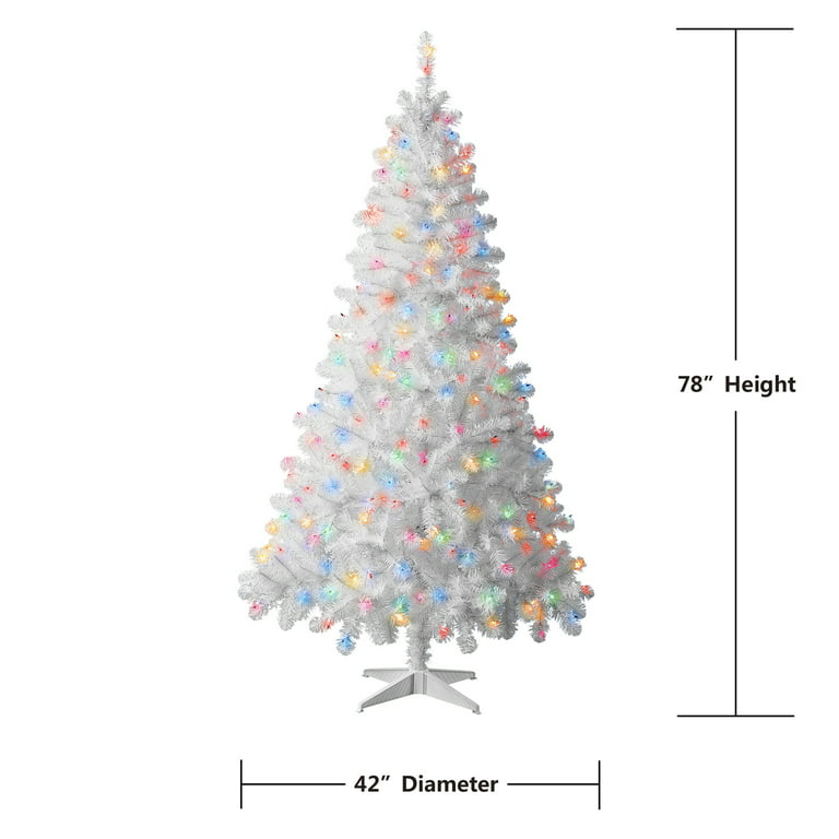Holiday Time Prelit 300 Multicolor Lights, Madison Pine White Artificial Christmas Tree, 6.5' - Walmart.com