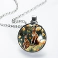 thumbnail image 2 of Kangaroo Women's Circular Glass Design Pendant Necklace, 2 of 5