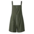 thumbnail image 3 of Combinaison Short en Coton et Lin pour Femme Combinaison Sans Manches Tenue de Travail, 3 of 4