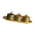 thumbnail image 3 of Luzkey Divided Snack Tray,Food Storage Container,3 Compartments,Serving Organizer,Appetizer Tray,Dried Fruit Tray for Home,Appetizer gold, 3 of 8