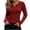 Red, variant on JOANKDMI Long Sleeve Henley Tops for Women V Neck Button Down Ribbed Knit Shirts Slim Fit Basic Casual Fall Tees Flattering Everyday Layering Essential Solid Outfits
