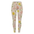 thumbnail image 4 of FUNUONY Easter Leggings for Women Workout Tights Yoga Pants High Waist Soft Stretch Tummy Control Cute Rabbit Eggs Graphic Trousers Easter Bunny Egg Printed Slimming Yoga Pants Pink L, 4 of 4