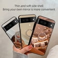 thumbnail image 3 of Allytech Mirror Case for Google Pixel 8A for Girls Women Makeup, Bling Rhinestone Ring Holder Finger Grip Kickstand Cover, Full Body Protection Precise Cutouts Shockproof Case - Silver, 3 of 10