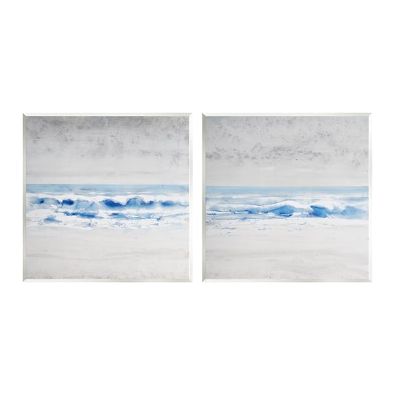 Stupell Industries Abstract Rolling Beach Waves Nautical Shoreline Landscape Painting Unframed Art Print Wall Art, Set of 2, Design by Tim OToole