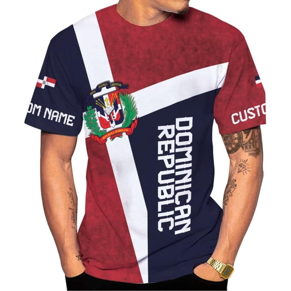 Personalized Dominican Republic Shirts 3D, Republica Dominicana Tshirt, Dominican Republic Flag Shirt (S)