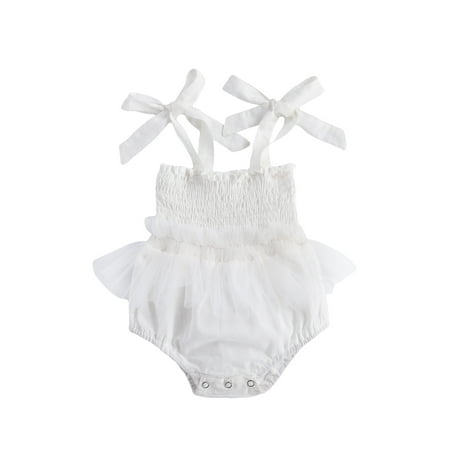 

MERSARIP Kid Yarn Skirt Baby Bow Frenulum Camisole Romper for Newborn