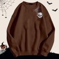 thumbnail image 4 of Tisuna Halloween Sweatshirt For Women Relaxed Fit Skull Print Crewneck Sweatshirt Ladies Long Sleeve Festival Theme Party Fall Tops Clothes Size S, 4 of 4