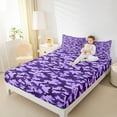 thumbnail image 4 of Feelyou Fashion Camouflage Teens Full Size Sheets, Purple Abstract Ombre Bed Sheets, Modern Camo Print Sheet Sets, Lightweight Room Decor, 4 Pieces, 4 of 7
