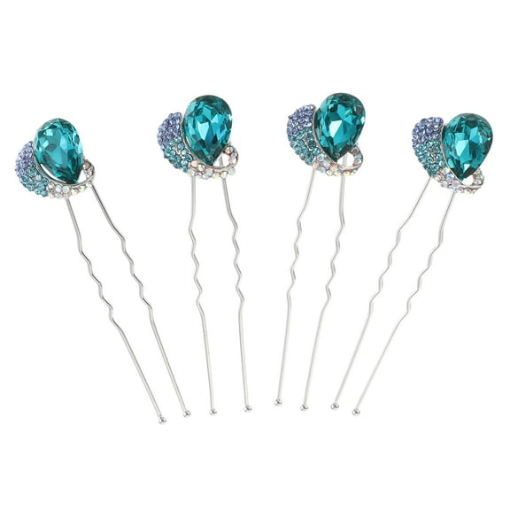 WRITWAA Set of 4 Rhinestone Hair Pins for Women, Elegant Decorative Accessories for Evening Events and Special Occasions