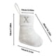 thumbnail image 3 of Calcetines navideños de seda blanca brillante, calcetines con letras de 23 cm, calcetines decorativos para chimenea, colgantes, 3 of 6