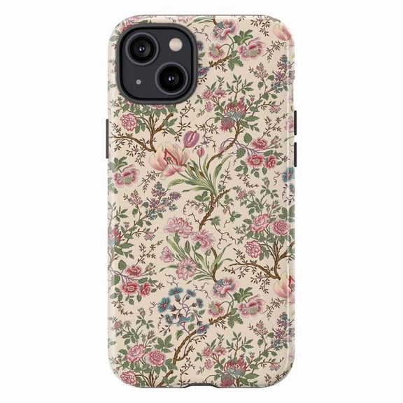 Vintage Floral Pattern Phone Case, Elegant Botanical Garden Inspired iPhone Cover, Protective Retro Flower Design for iPhone 16 15 14 13 12 11 Plus Pro Max Mini