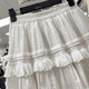thumbnail image 4 of 2024 Verano Nuevo Estilo Mini Vestido Blanco Cintura Alta Adelgazante Anti-exposición Falda Pastel A-line Cadera Cubriendo Falda Abullonada Para Mujeres, 4 of 4
