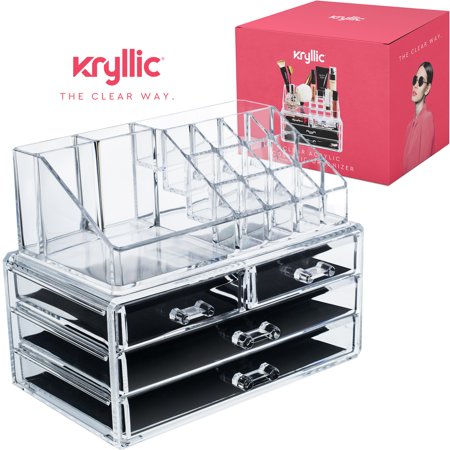 Acrylic Makeup Jewelry Cosmetic Organizer Set Of 4 Extra Deep