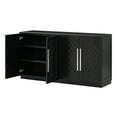 thumbnail image 6 of 60"W Buffet Cabinet, Modern Sideboard Cabinet with Adjustable Shelves, Kitchen Storage Cabinet with Sleek Tabletop for Living Room, Entryway, Dining Room, Black, 6 of 9