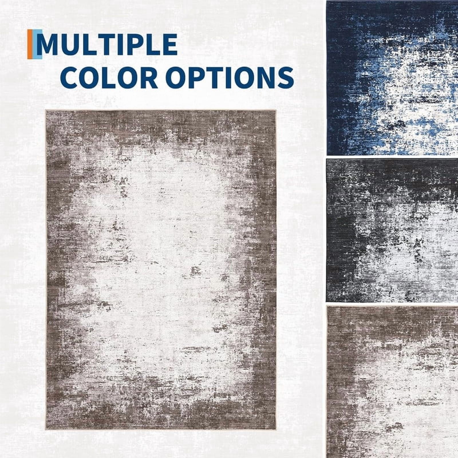Abstract Area Rugs 6x9 Ultra-Soft Modern Indoor Carpet, Stain-Resistant Neutral Floor Cover, Non-Slip Distressed Throw Rug, Easy Cleaning, Perfect for Living Room, Office,Brown