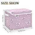 thumbnail image 3 of Light Purple Bows Small Stars Foldable Storage Bin with Lid and Handle Collapsible Storage Box 16.5 x 12.6 x 11.8 inches, 3 of 7