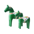 thumbnail image 4 of 2 estatuas suecas de caballos de Dala, tallas de madera de caballos de Dala, objetos de colección, artesanías, verde, 4 of 9