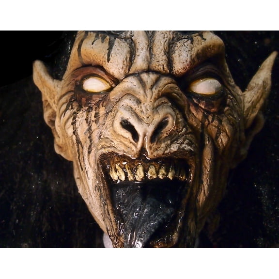 Lord Grimley's Manor Krampus Goat Latex Halloween Black Variant Adult Unisex Costume Mask