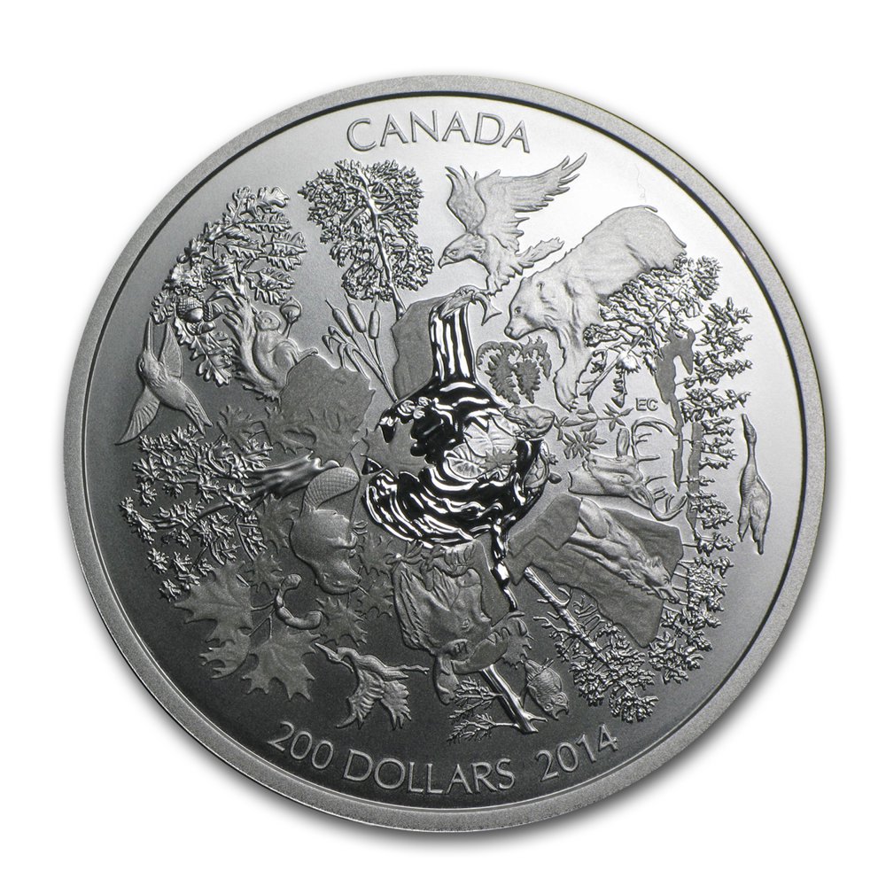 Royal Canadian Mint 2014 Canada 2 oz Silver 200 Towering Forests of Canada