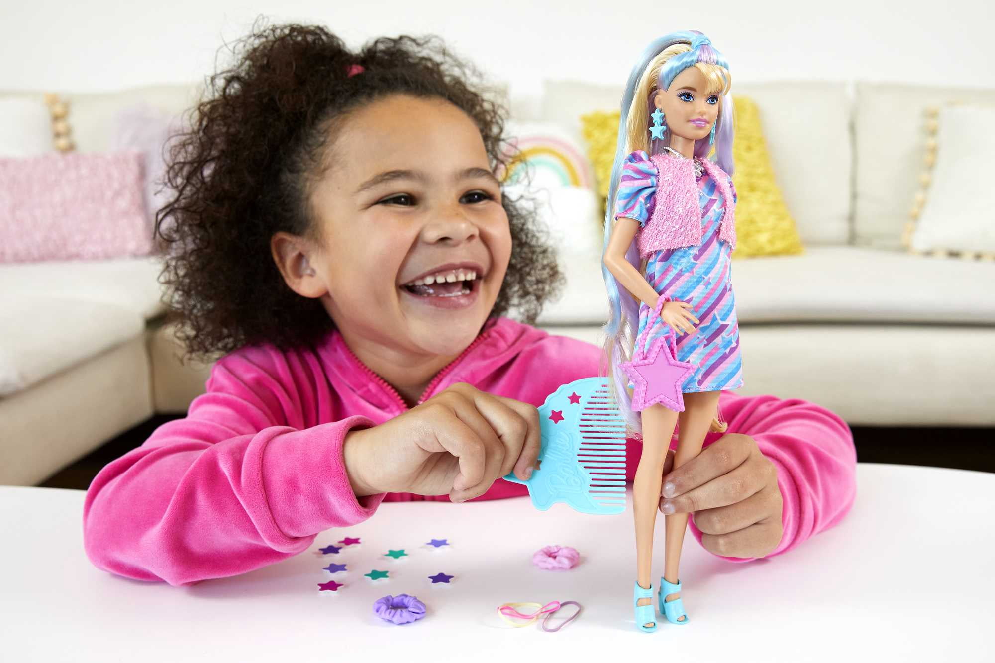 Barbie Totally Hair Fashion Doll with Star Theme, Extra-Long Hair & 15 Styling Accessories (Assembled Product Height: 12 in)