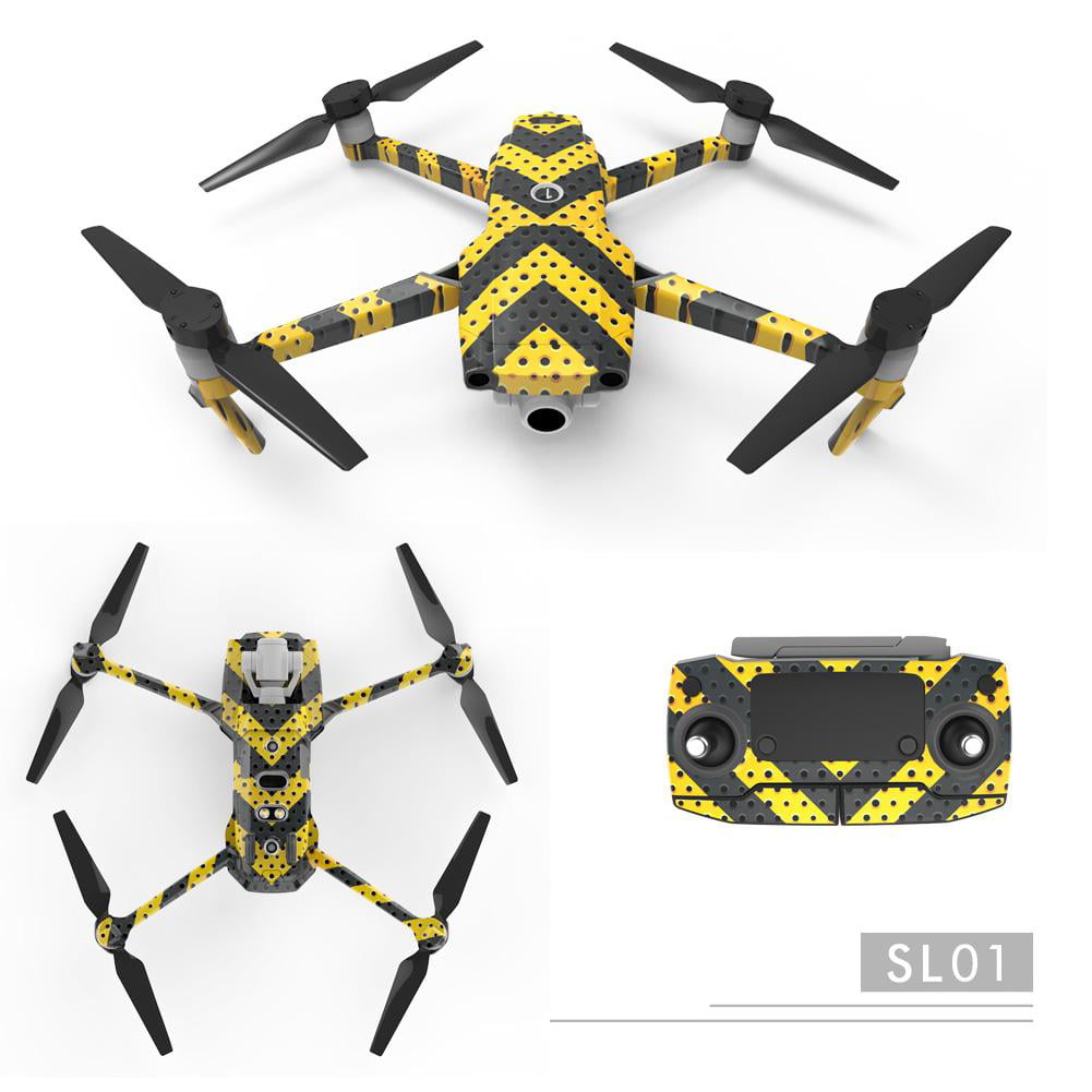 YUYOUG Waterproof PVC Carbon Fiber Skin Cover Wrap Grain Graphic Stickers Full Set Protection for DJI MAVIC 2 Pro/Zoom Drone Body Controller Battery