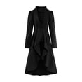 thumbnail image 2 of Blmnix Poncho Coats for Women Tie Adjustable Waist Womens Jackets Dressy Casual Y2k Jacket Raincoats Black Long Sleeve High-Low Womens Jackets Casual, 2 of 8