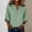 Green, variant on Womens Linen T Shirts Casual Solid Color 3/4 Sleeve Tops Drop Shoulder Loose Blouses for Women Summer White