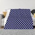 thumbnail image 3 of Throw Blanket for Couch, Polka dot navyblue Super Soft Fuzzy Comfy Warm Throw Blanket, Cuteness Lightweight Cozy Plush Flannel Blanket & Throws for Sofa and Bed All Season, 3 of 5