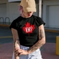 thumbnail image 2 of Distressed Eh? Maple Leaf, Canada or Canadian Themed Merch Gift, Navy Blue T-Shirt, Medium, 2 of 5