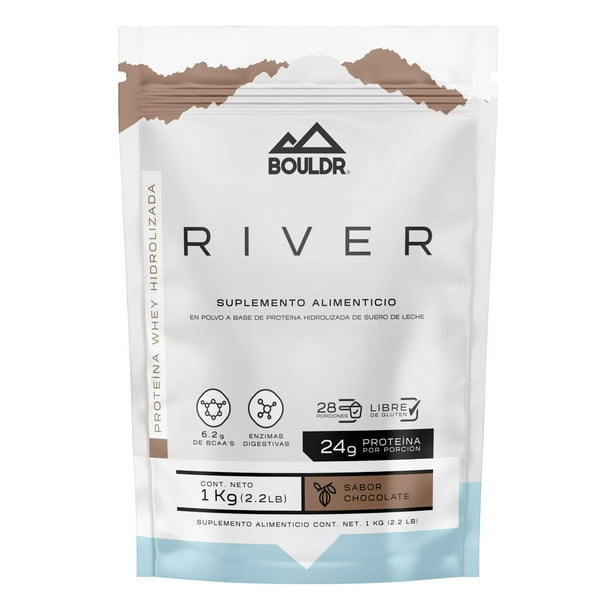 Proteína Whey Hidrolizada River 1 kg Chocolate Bouldr