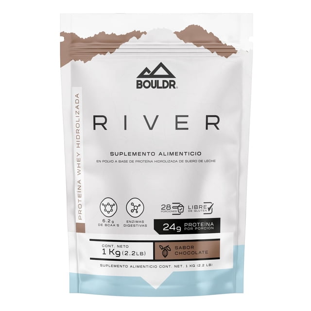 Proteína Whey Hidrolizada River 1 kg Chocolate Bouldr