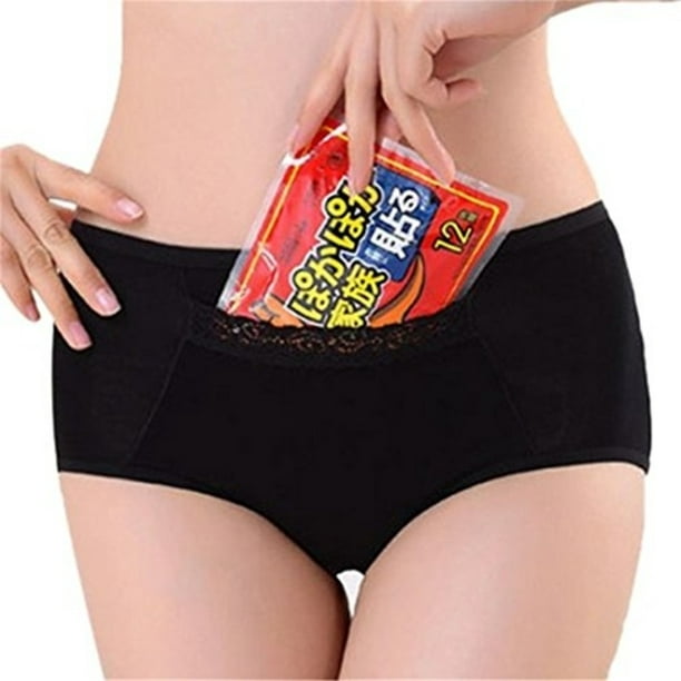 CODE RED Period Panties With Pocket High Waist Brief Period  Underwear-Black-3XL 