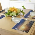 thumbnail image 4 of Ambesonne City Place Mats Set of 4, Sunrise at Los Angeles, Standard Size, Navy Blue Apricot Ivory, 4 of 6
