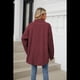 thumbnail image 4 of Camisas de con Botones para Mujer, Elegantes, Informales, de Larga, Holgadas, con Bolsillo, Vino Tinto, Talla L, 4 of 9