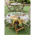 thumbnail image 5 of Outdoor Tablecloth with Umbrella Hole Zipper Sunflower Bunny Easter Round Tablecloth 54" Waterproof Table Cloth Watercolor Summer Botanical Abstract Art Patio Table Cover Tablecloths for Picnic, 5 of 8