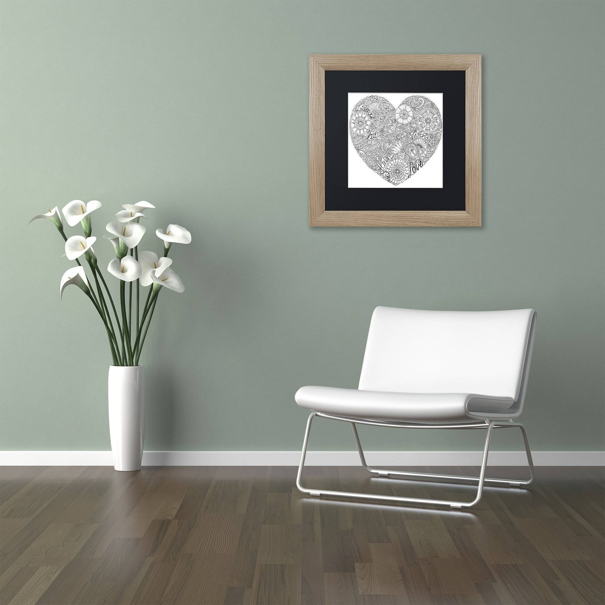 Trademark Fine Art "Love Heart" Canvas Art by Hello Angel, Black Matte, Birch Frame