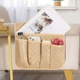 thumbnail image 3 of Deago Sofa Armrest Organizer Non-Slip Arm Chair Bedside Caddy Storage Organizer for Recliner Couch with 5 Pockets for Cell Phone TV Remote Control Magazines (Gold), 3 of 9