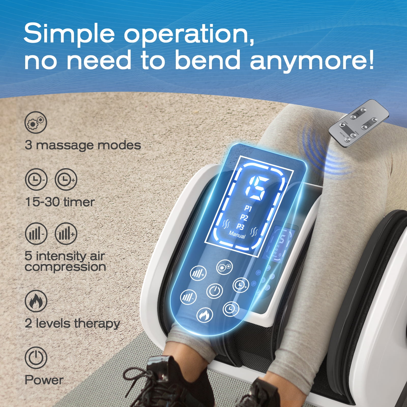TISSCARE Shiatsu Foot Massager with Heat: Foot Massager for Neuropathy, Plantar Fasciitis, Circulation and Pain Relief - Feet Massager for Massage Foot Calf Ankle Arm.