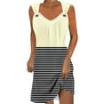 thumbnail image 1 of Vestido de Verano para Mujeres sin Mangas Estilo de Bolsillo con Cuello en V, Color Sólido Y Cómodo Vestido de Verano Casual, 1 of 5
