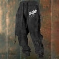 thumbnail image 2 of VeFlora Mens Western Aztec Pants Vintage Drawstring Fall Sweatpants with Pocket Cool Graphic Baggy Jogger Pants(Black2/XXXXL), 2 of 3