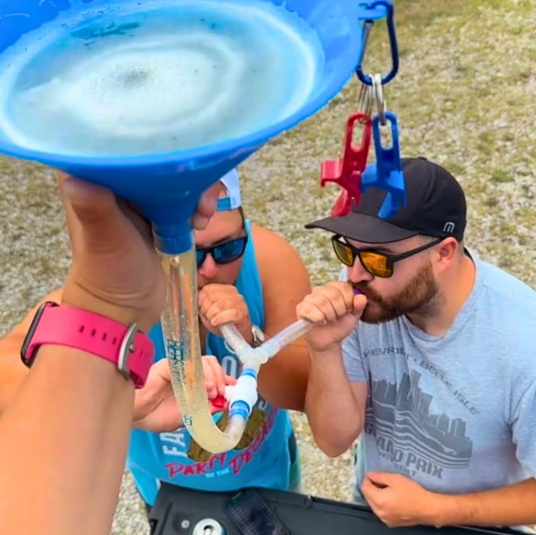 Beer Bong - Tube and Funnel Set Single / Double Header 24in Beerbong 5 Plastic Mouthpieces