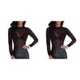 thumbnail image 3 of Qarigey Camiseta básica de mujer Camiseta de manga larga para mujer Cuello Tops Negro M Type2 NO2 Qarigey CBP193561, 3 of 5