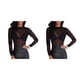 thumbnail image 1 of Minnieouse Camiseta básica de mujer Sexy de manga larga transparente para mujer camiseta cuello lavable Tops para primavera negro S Negro S 2piezas Minnieouse CBP196622, 1 of 5