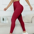 thumbnail image 5 of YUGYXL Womens Seamless Leggings Butt Lifting Tummy Control Yoga Pants High Waist Slim Comfy Legging Stretchy Leggings Wine S, 5 of 7