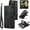 Vintage Black, variant on Wallet Case for Samsung Galaxy S21 Ultra 5G, Premium Handmade PU Leather Phone Case Card Slots Magnetic Closure Zipper Pocket Kickstand Flip Case with Hand Strap