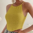 thumbnail image 4 of Timegard Débardeurs pour Femmes Col Licou Sans Manches Dos à Trou de Serrure Haut Couleur Unie Blouses de Mode, 4 of 5