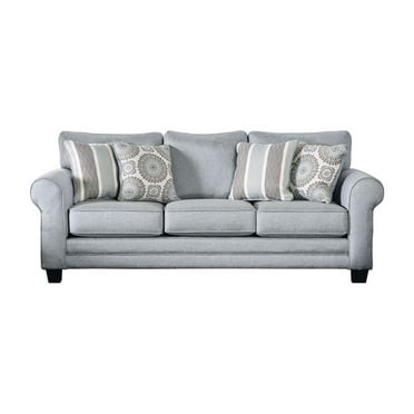 Furniture of America Joyce Transitional Fabric Upholstered Sofa in Blue Gray