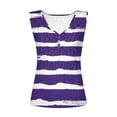 thumbnail image 4 of Horkkom Sleeveless Tops for Women Plus Size V Neck Tank Tops Casual Summer Striped Print Button Blouse, 4 of 5